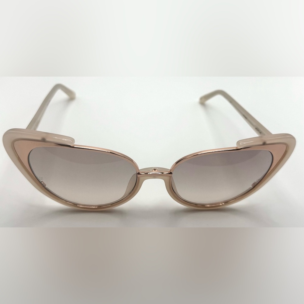 Linda Farrow LFL/736/6 Cat Eye Sunglasses Beige Blush Rose Gold Made Japan - Picture 2 of 10